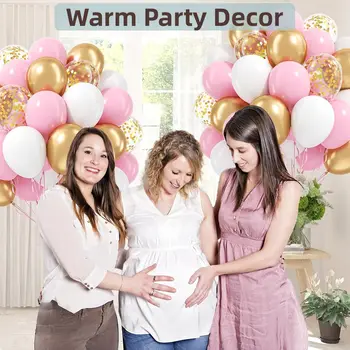 嬰兒粉紅氣球套裝,粉嫩粉紅色,白色金屬金色亮片氣球,適合嬰兒派對、性別揭曉派對、生日派對裝飾。 8 最佳銷售 嬰兒氣球 - №7