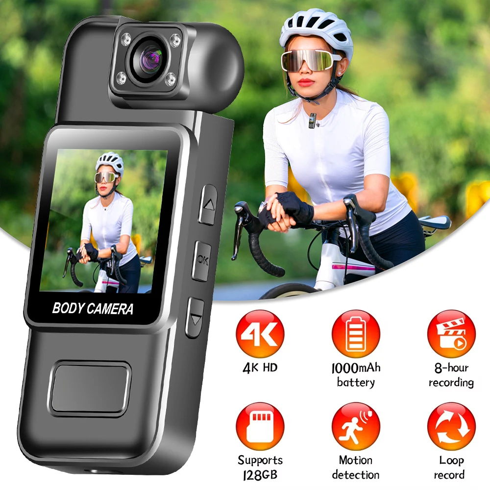 Ultra HD 4K  WiFi Mini Camera Portable Digital Video Recorder Police Body Cam Infrared Night Vision Sports DV  Small Camcorder