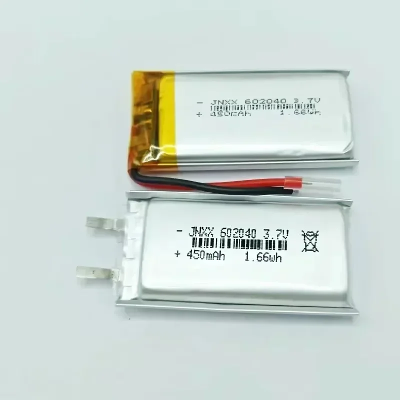 New 602040 3.7V Rechargeable Polymer Li-ion Battery 450mAh for Backup Power LED PC 552040 601949 DVR GPS Electric Toothbrush