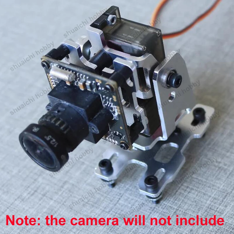 1Set RC Drone Camera Gimbal Fixed Holder Dual Axle FPV Pan Tilt Bracket w 2pcs DC 4.8-5V Servo for Model Assembly Mounting Base