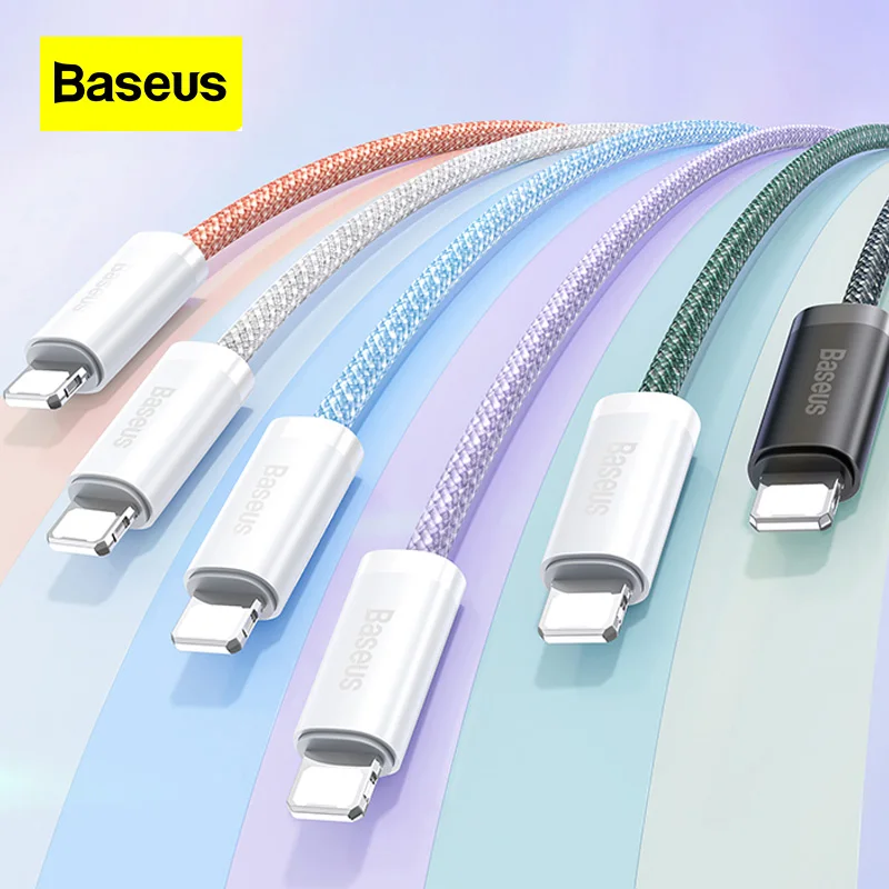 Baseus USB To Lightning Fast Charging Cable for IPhone 14 13 Promax Mobile Car Type-C To Lighting PD 20W White Ipad Data Cable