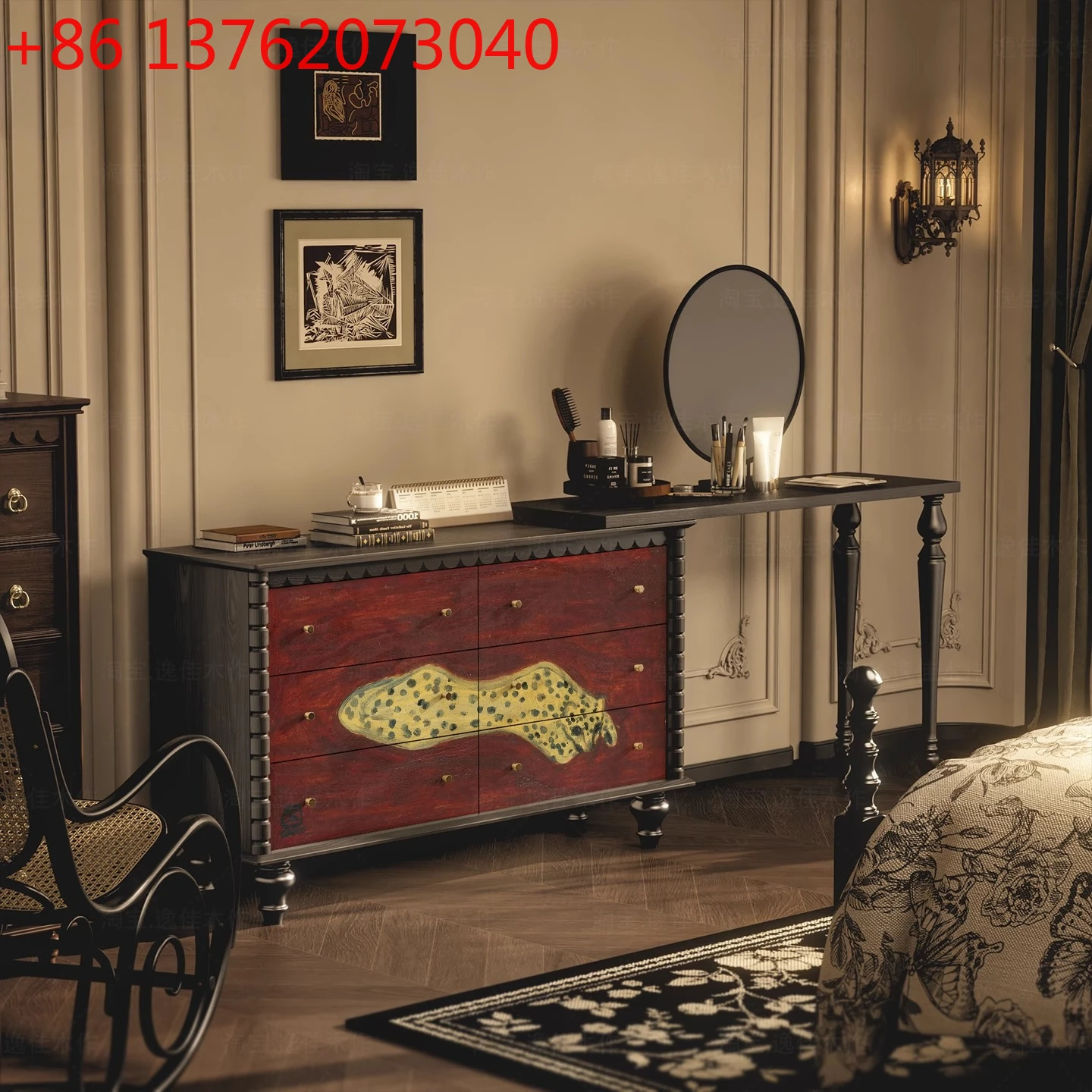 

Французское средневековое искусство, абстрактный декоративный комод для гостиной, комод для хранения, спальня