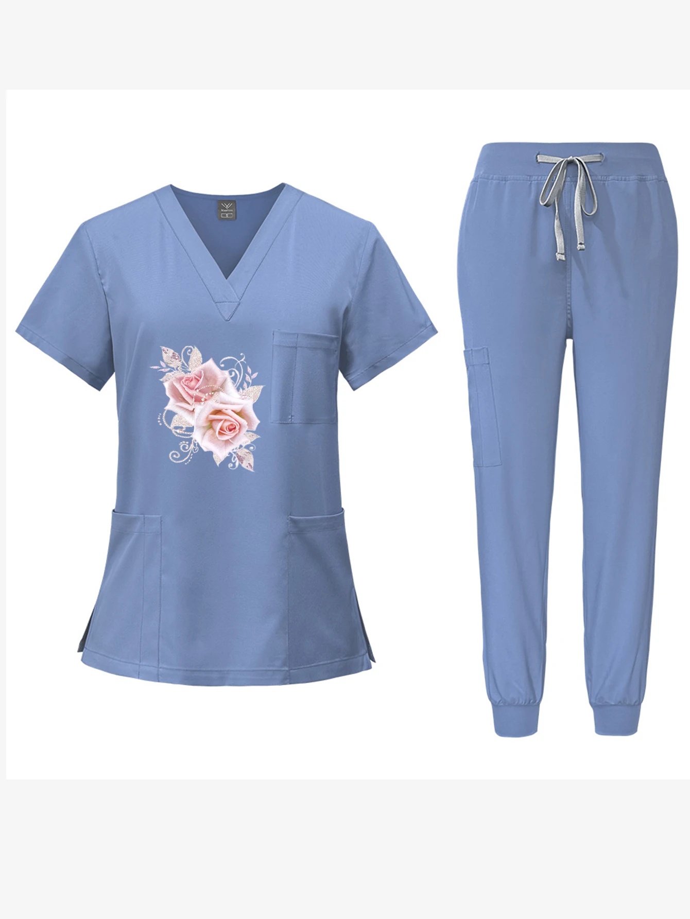 Uniforme de Trabalho Personalizado DIY com Estampa Exclusiva, Secagem Rápida, Unissex, Manga Curta, para Clínicas Veterinárias, Essencial para o Dia a Dia, para Enfermeiros e Profissionais de Saúde Animal