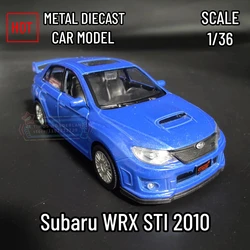 1:36 Car Model Subaru WRX STI 2010 Scale Metal Diecast Replica Home Office Miniature Art Vehicle Hobby Decoration Kid Boy Toy