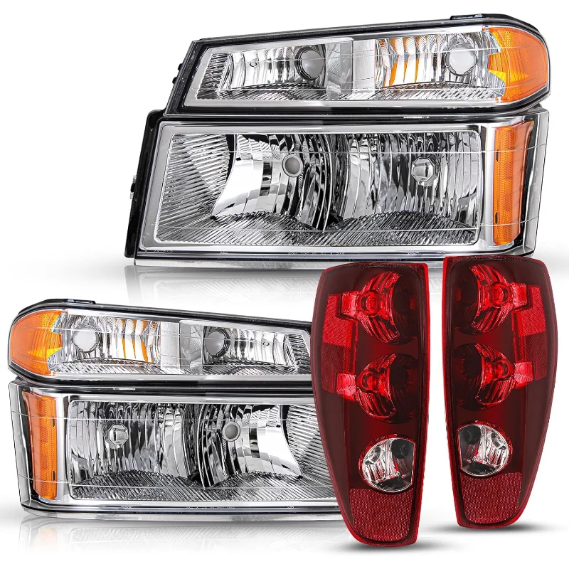 Headlight and Tail Light Assembly Pair Set for 2004-2012 Colorado/GMC Canyon 2006-2008 I-Series Factory OE