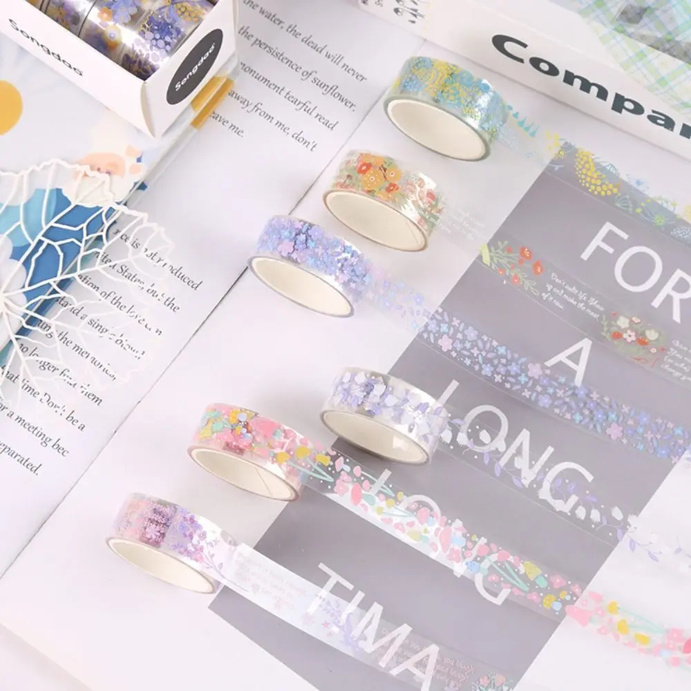 Cute 5Rolls/box Washi Tape Set Washi Paper School Stationery Supplies DIY Decorative Tape Scrapbooking Adhesive Tape