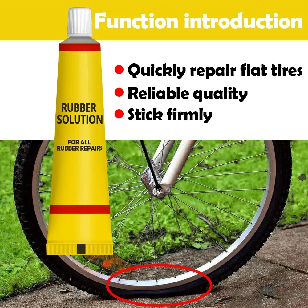 5Pcs Bicycle Repair Glue Bike Tire Repair Tools Bicycle Inner Tube Puncture Repair Cement Rubber Cold Patch Solution Repair