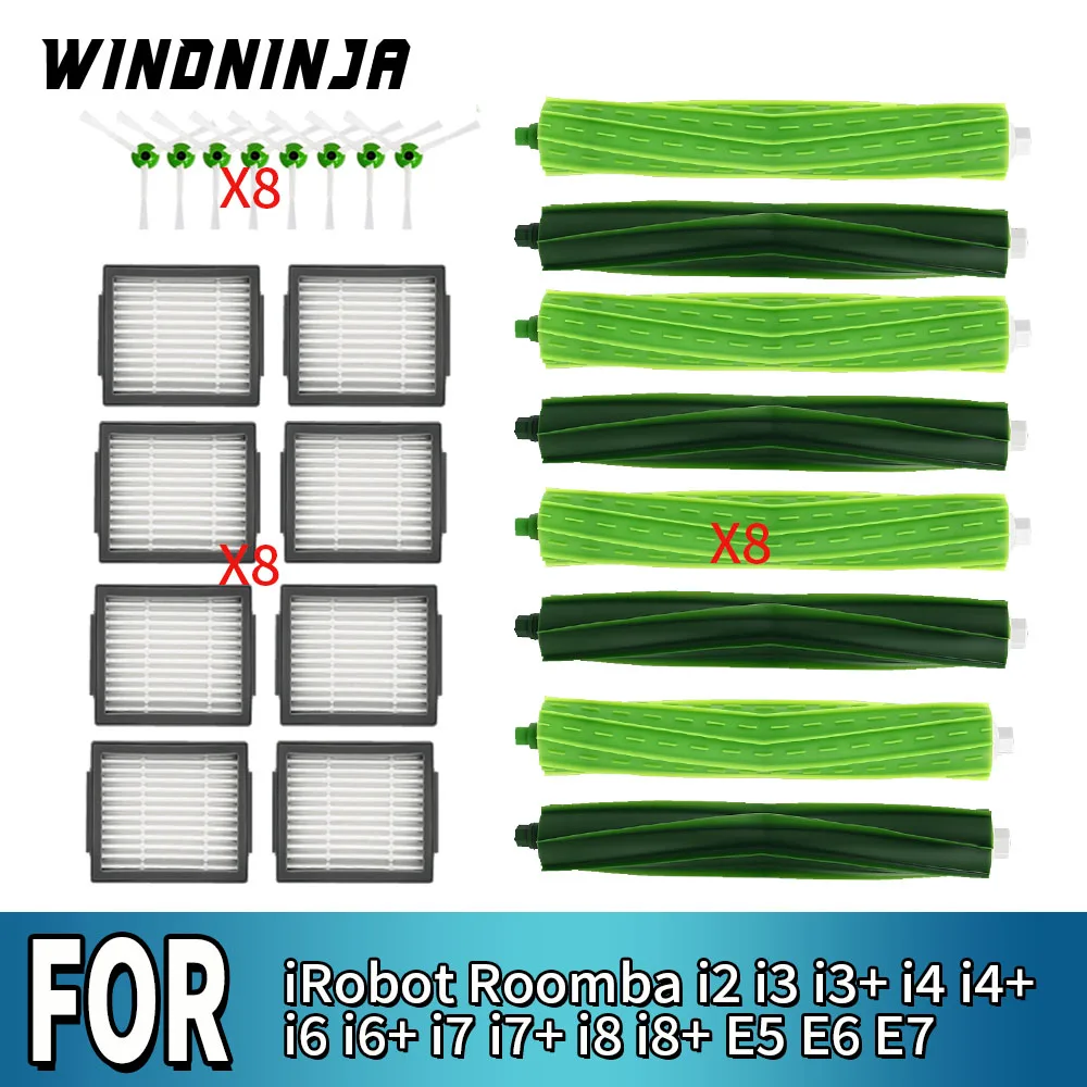 For iRobot Roomba i2 i3 i3+ i4 i4+ i6 i6+ i7 i7+ i8 i8+ E5 E6 E7 Main Brush Side Brush HEPA Filter Robot Vacuum Replacement Part