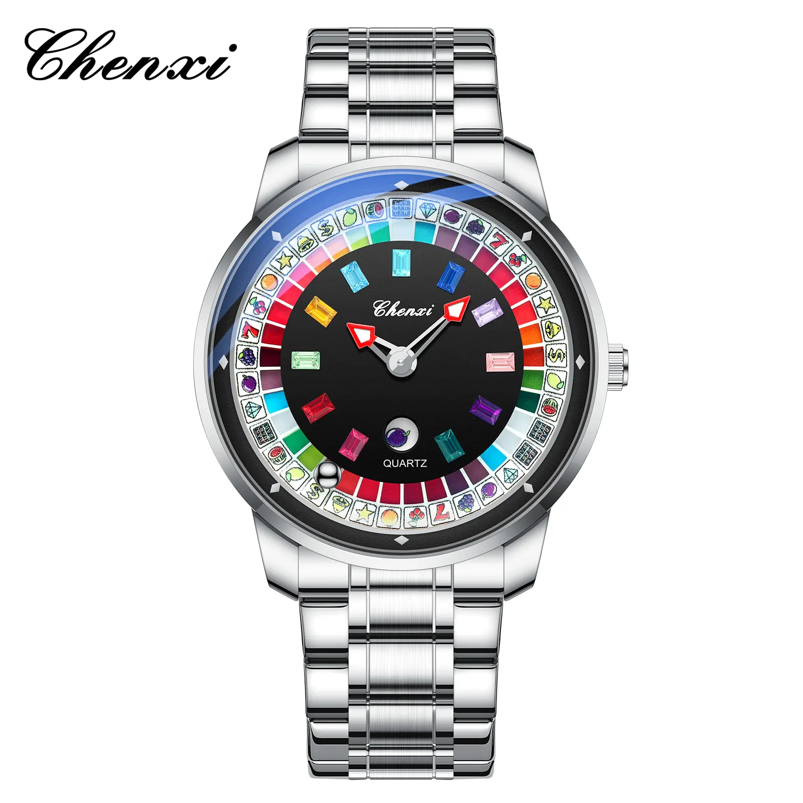CHENXI 6362 Fashion Quartz Watches for Man Creative Rotating Dial