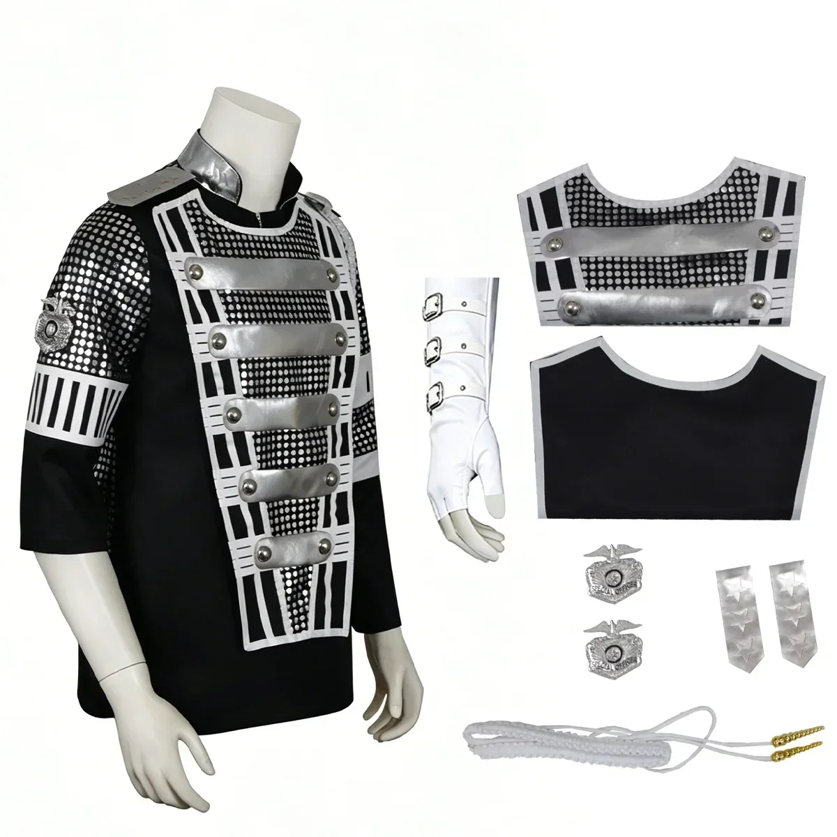 Punk Michael Jackson Impersonator Halloween Party Cool Gaorgeous Teaser Jacket Outerwear for White Glove Photo Shoot Outfit Jack view 6