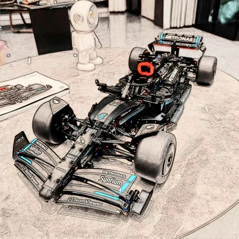 1642-teiliger Technik-Bausatz Neues 1:8 Maßstab Rennwagen Speed Champions Detailliertes Modellauto MOC Ausstellungsmodell Spielzeug