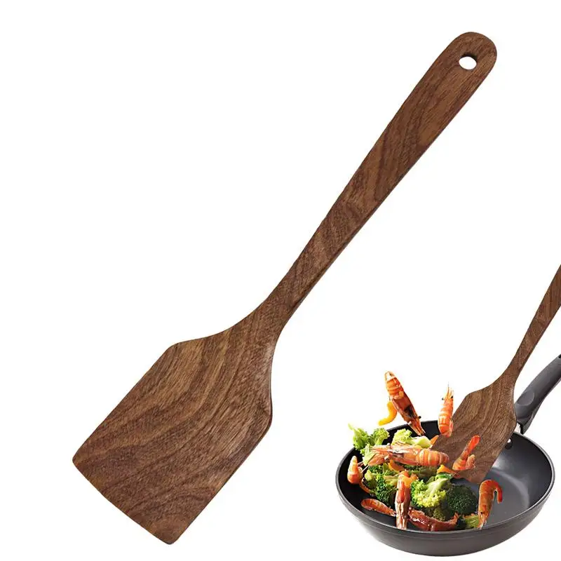 

1PCS Wooden Cooking Spatula Long Handle Household Wood Shovel Non-Stick Pan Spatula Shovel Rice Spoon Cooking Utensil Turner