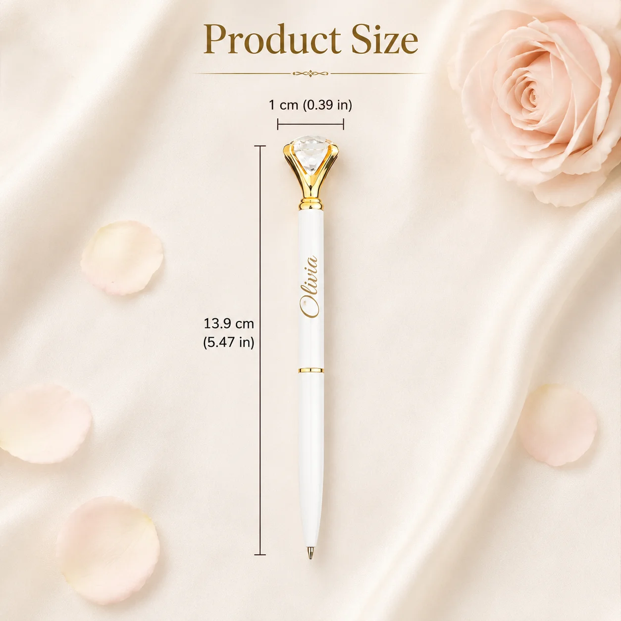 Custom Diamond Ballpoint Pen Personalized Crystal Pen with Name Logo Text, Elegant Wedding Gift Business Event Promotional Favor