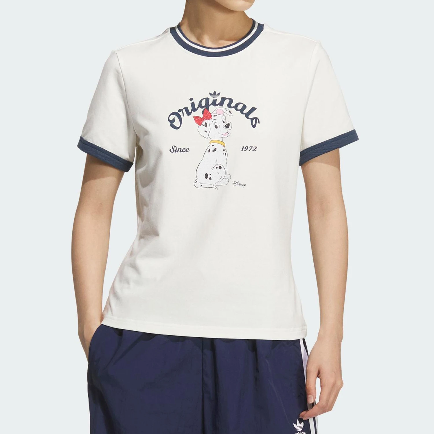 Adidas Authentic Three Leaves Women's Slim Fit Breathable Plain Knit Short Sleeve KG6696