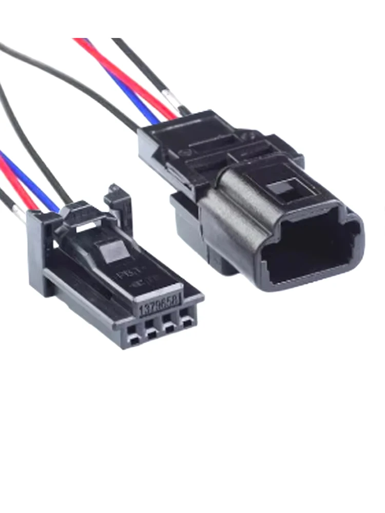 1 ensemble de connecteurs automobiles noirs AMP 1379658-1 à 4 broches, boîtier de connecteur 1379658, coque mâle-femelle avec fils de 15 cm