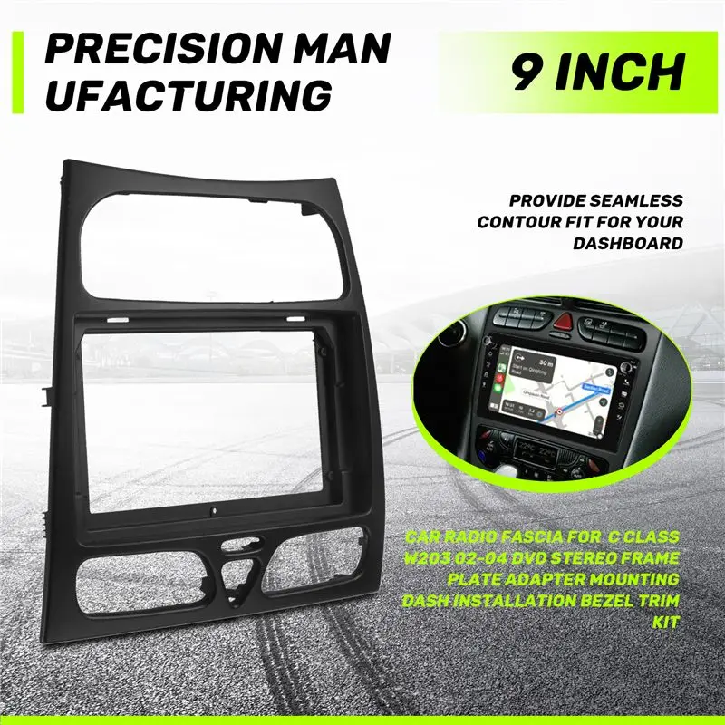 Exquisite Car Radio Fascia For Benz C CLASS W203 02-04 DVD Stereo Frame Plate Adapter Mounting Dash Installation Bezel Trim Kit