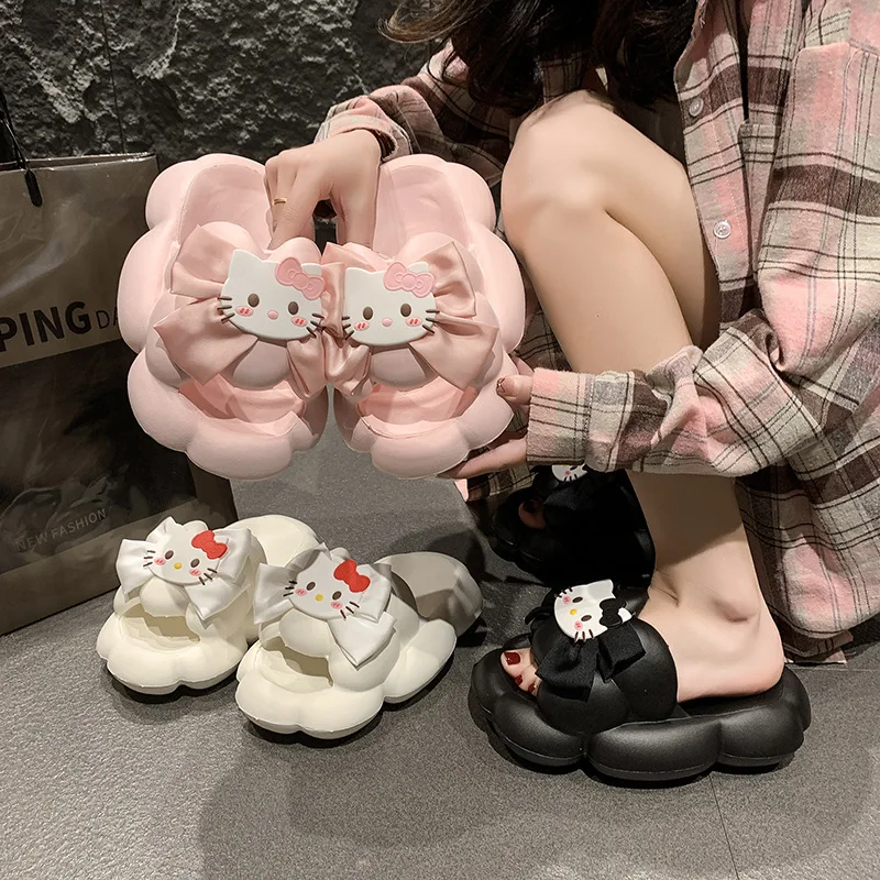 

Kids' Slippers Beach shoes Cartoon ​Open Toe Cat Summer Shoes For Girls Anti-slip Thick Bottom Blue Pink Shoes Size 36-41