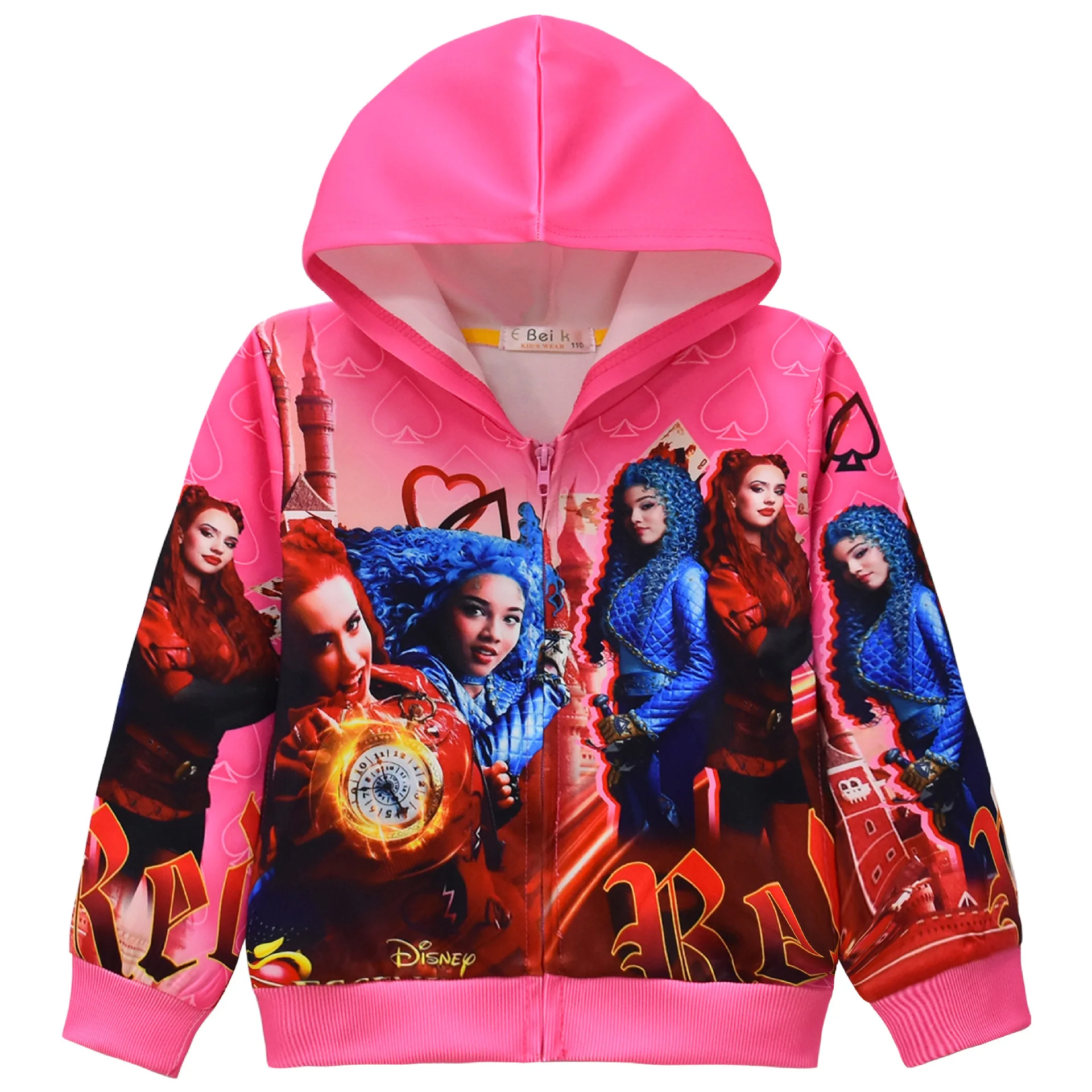 Nowa jesienna czerwona kosztowa dziecięca bluza z długim rękawem Rise of Red Fashion Print Pullover Girls Red Cost D-Descendants Odzież dziecięca