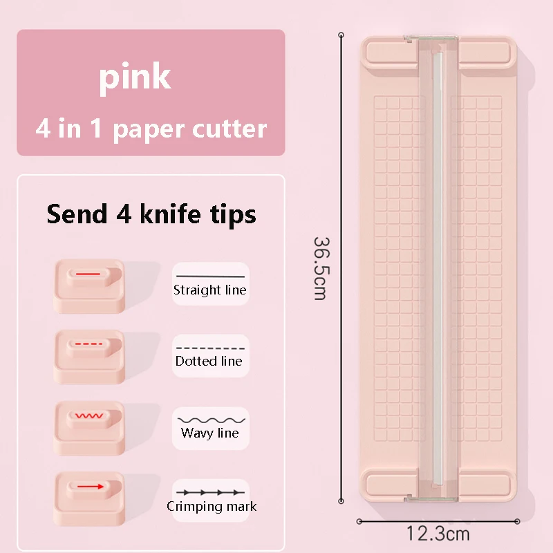 1 x 4-in-1-Zweiwege-Papierschneider, manueller Büropapierschneider, senden Sie 4 Schneidköpfe, Design für Schulen, Büros und Häuser