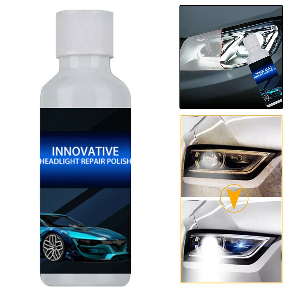 

Headlight Cover Len Polish Cleaner Professional Grade Repair Fluid Remove Scratches Yellowing and Oxidation 20ml