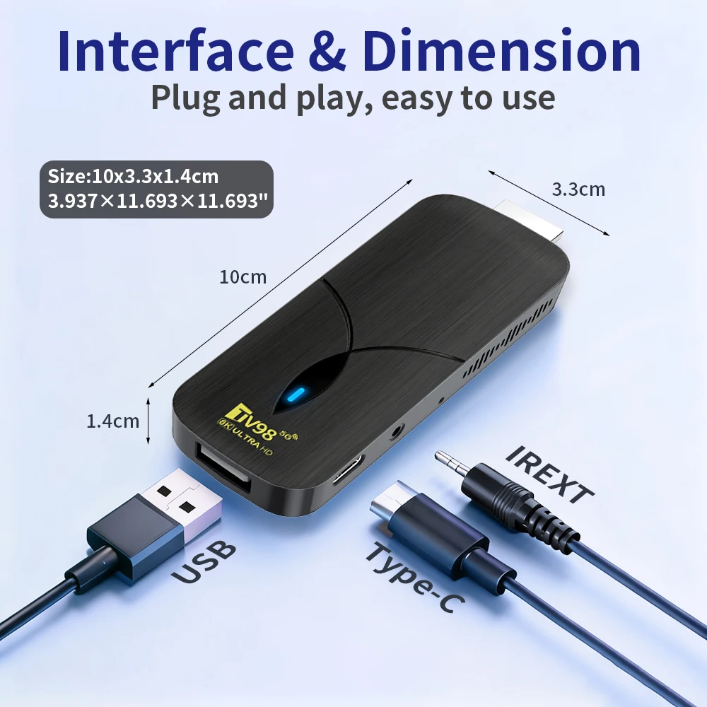 New TV Stick TV98 ATV X11 Dual WiFi 4G 5G Ultra HD 8K 4K Rockchip RK3518 Quad Core BT5.0 Theater Media Player PK R3+ Q8 TV Stick