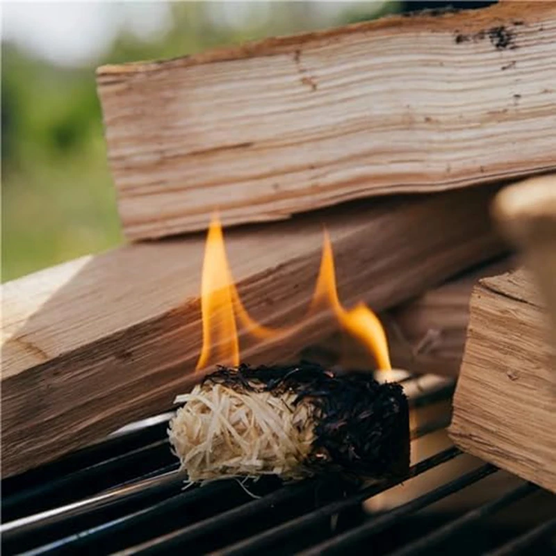 Firelighters naturais para queimadores de madeira, isqueiros para fogão, churrasco cozinhar, lã de madeira natural, fácil instalação