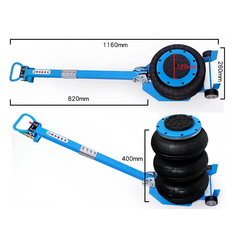 

Домкрат с подушкой безопасности 3T, пневматический домкрат, горизонтальный надувной домкрат, портативный пневматический подъемник 140-400 мм