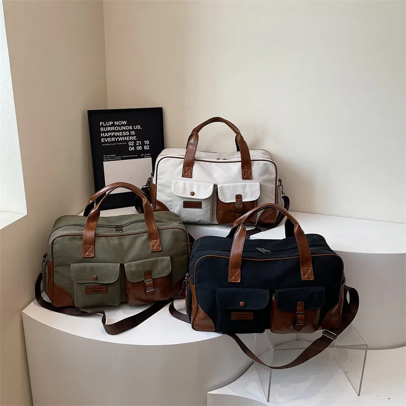 Sac de voyage en toile portable, compartiments secs et humides, sac de sport léger pour Fitness, grande capacité, sac à bagages pour courte course