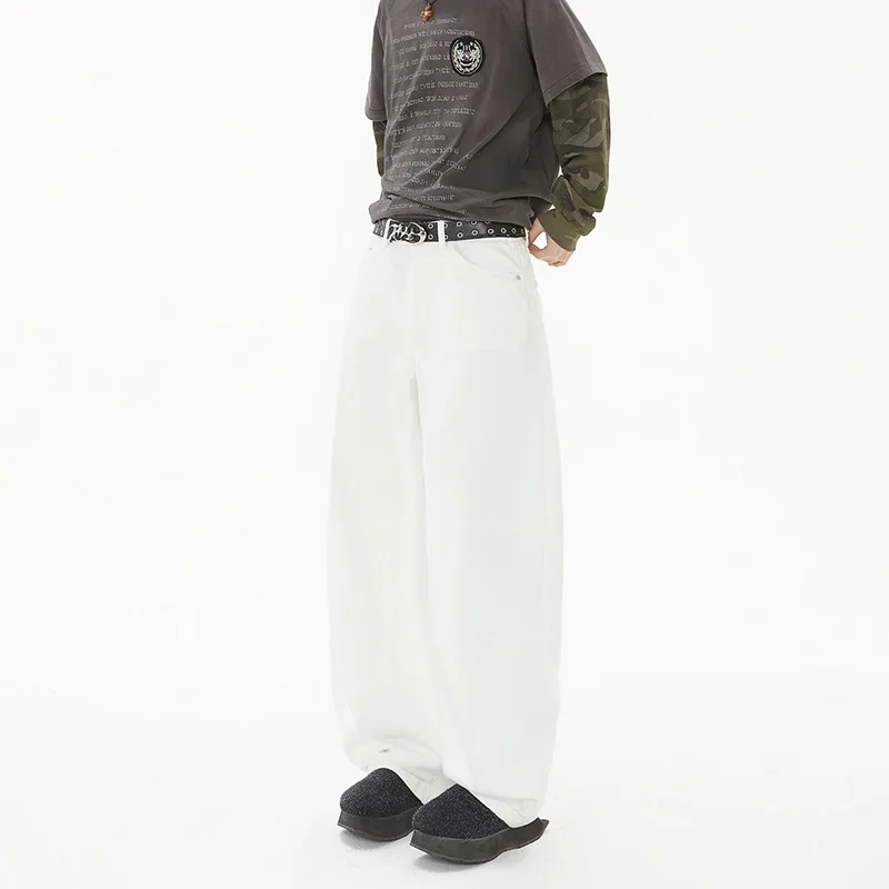 Celana Kasual Modis Longgar Tabung Lurus Pria untuk Musim Panas Kaki Lebar Kasual Gantung Jalan Raya Amerika Gaya Baru Ultra-tipis