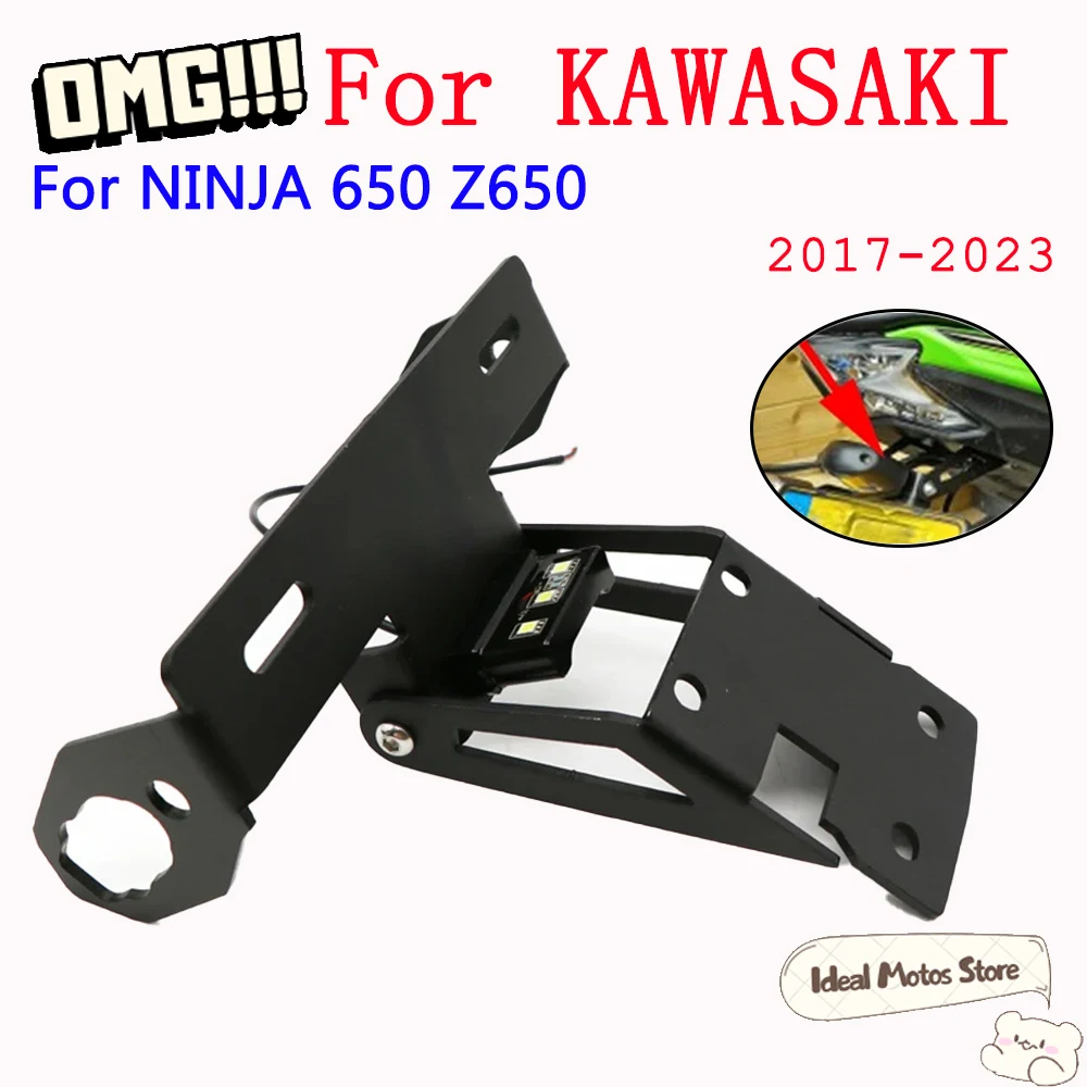 

For KAWASAKI Z650 NINJA650 2017-2023 Rear License Plate Holder Bracket Tail Tidy Fender Eliminator Motorcycle Accessories
