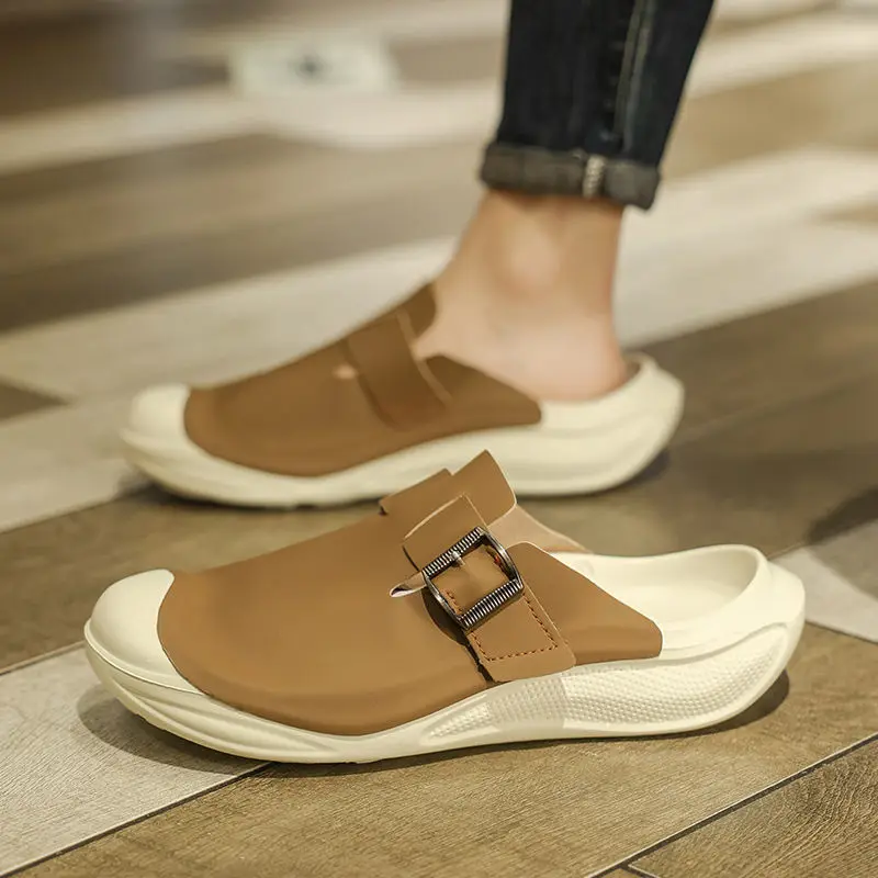 

Outdoor Half Slippers for Men Anti-slip Comfortable Designer Luxury Shoes Cheap Liquidation Original Mascullino Fun Sandals Man