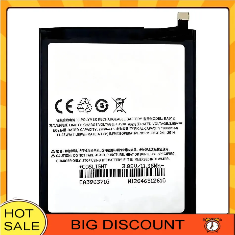 3000Mah Long-Lasting Performance BA612 For Meizu Meizy 5S M5 M5S M612Q M612M Mobile Phone Battery Premium Replacement