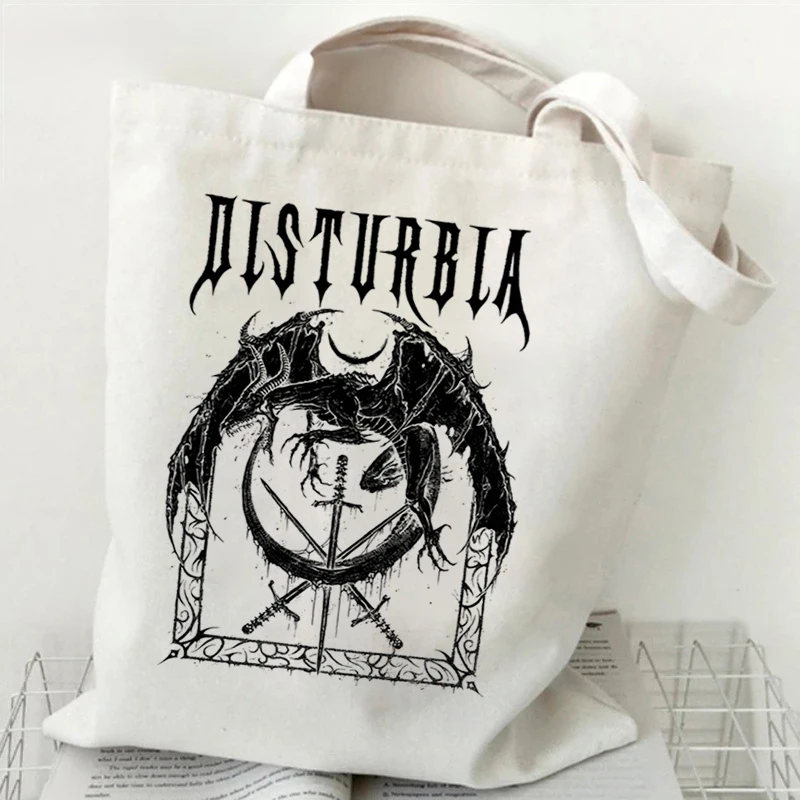 Gothic Style Shoulder Bag 2022 Vintage Shopping Tote Bags Canvas Harajuku Women\'s Large Capacity Handbags Casual Fashion Bags