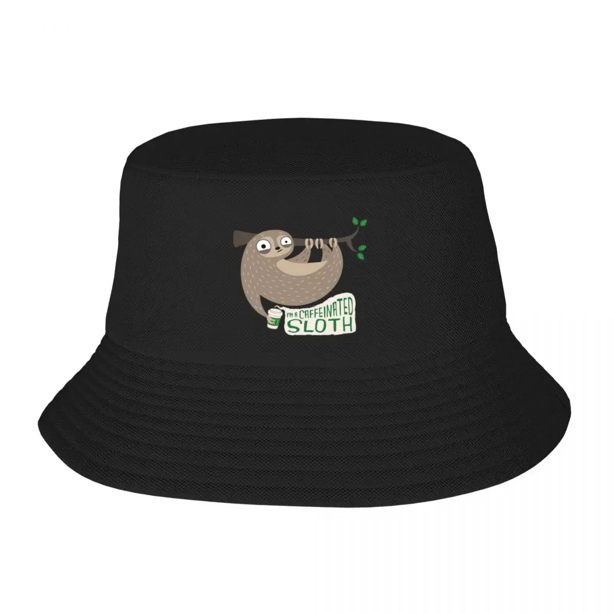 Caffeinated Sloth Bucket Hat Fashion Beach Dropshipping derby hat western Hat Women Beach Fashion Men's