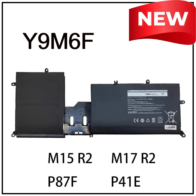 

Сменная литий-ионная батарея Y9M6F для ноутбуков DELL Alienware M15 R2, M17 P41E, P87F, ALW15M, C7XD9, R4958W, P41E001, P87F001 с быстрой зарядкой