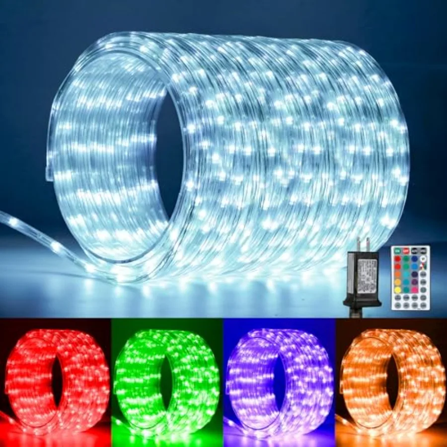 65Feet 400 LED Rope Lights for Outside Color Changing Rope Lights Indoor Outdoor with Remote 16 Colors Waterproof Christmas Lig