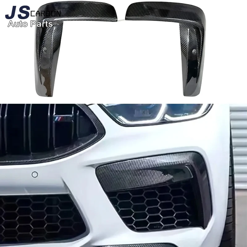 For BMW M8 F91 F92 F93 Carbon Fiber Car Front Bumper Wind knife Splitter Spoiler Air Knife Tuyere Surround Trim