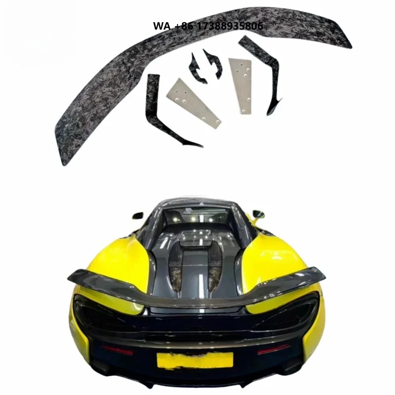 Good fitment forged carbon fiber rear bumper lip spoiler for 540 570 to Novitec-style trunk cover car spoilers tail wing