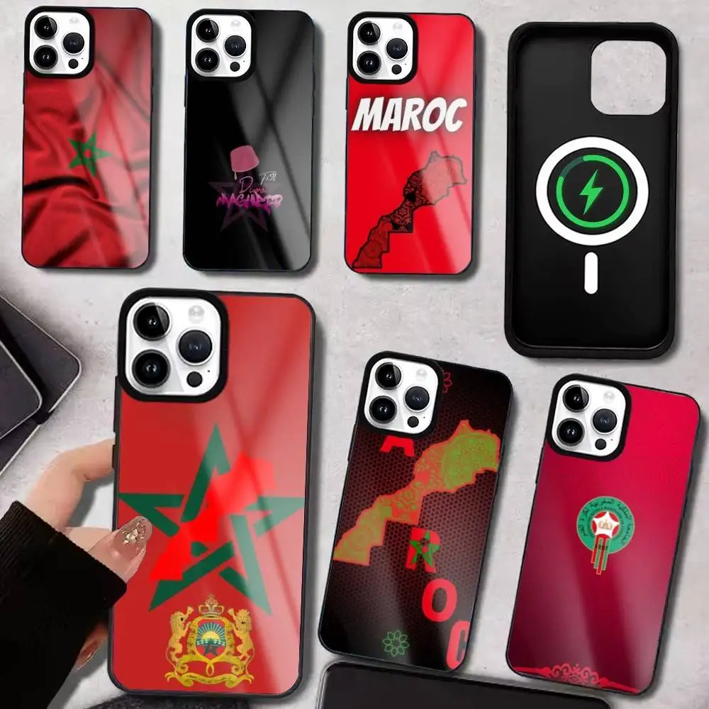 

Morocco Flag Phone Case For iPhone17,16,15,14,13,12,11 Plus,Pro Max Magnetic For Magsafe Wireless Charging