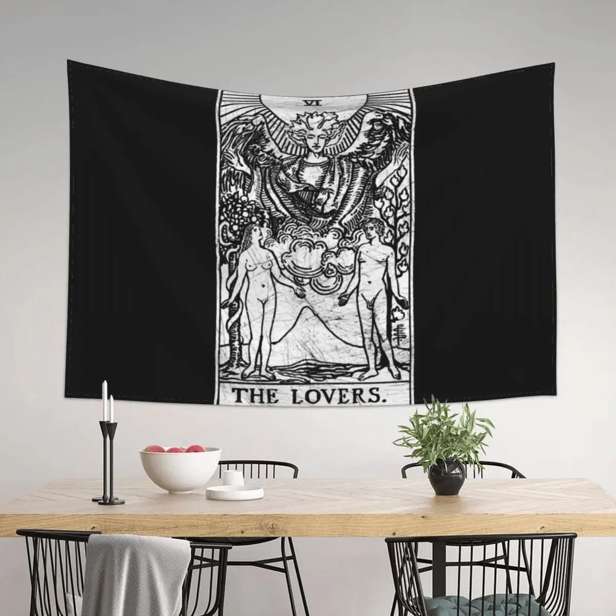 

The Lovers Tarot Card - Major Arcana - fortune telling - occult Tapestry Wall Decoration Items Decorative Wall Mural Tapestry