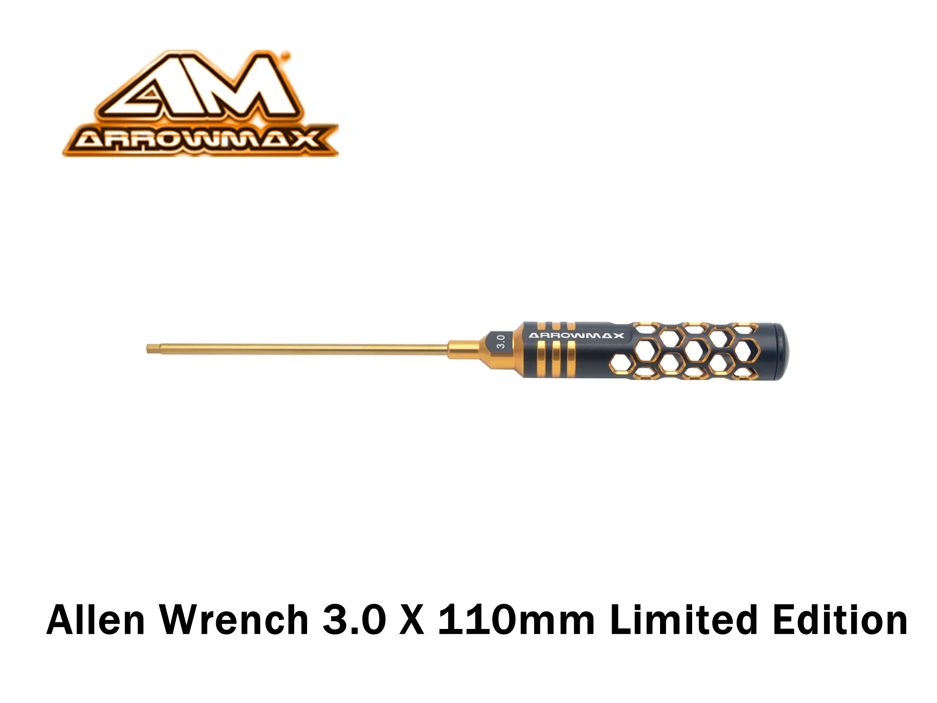 オリジナルarrowmax am-419993 bgアレンレンチセット1.5 2.0 2.5 3.0 X110mm黒ゴールデン軽量中空職業rcツール部品