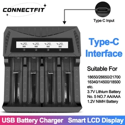 1/2/4 Slots18650 Battery Charger 4.2V-4000mA For 18650 10440 14500 16340 16650 14650 Rechargeable Lithium Battery Charger