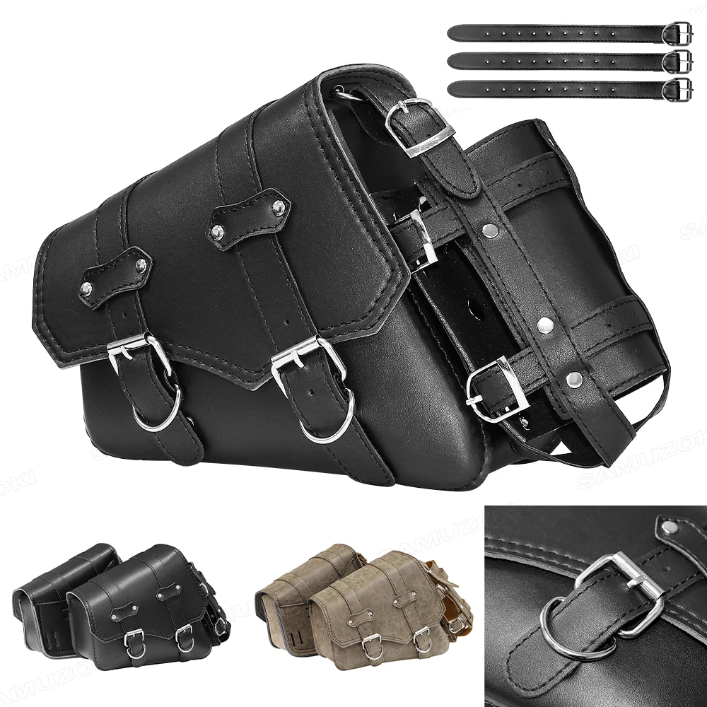 

Motorcycle Storage Tool Bag Side Luggage Saddle Bag PU Leather Motor Tail Luggage Suitcase Motorcycle Riding Travel Tank Bag