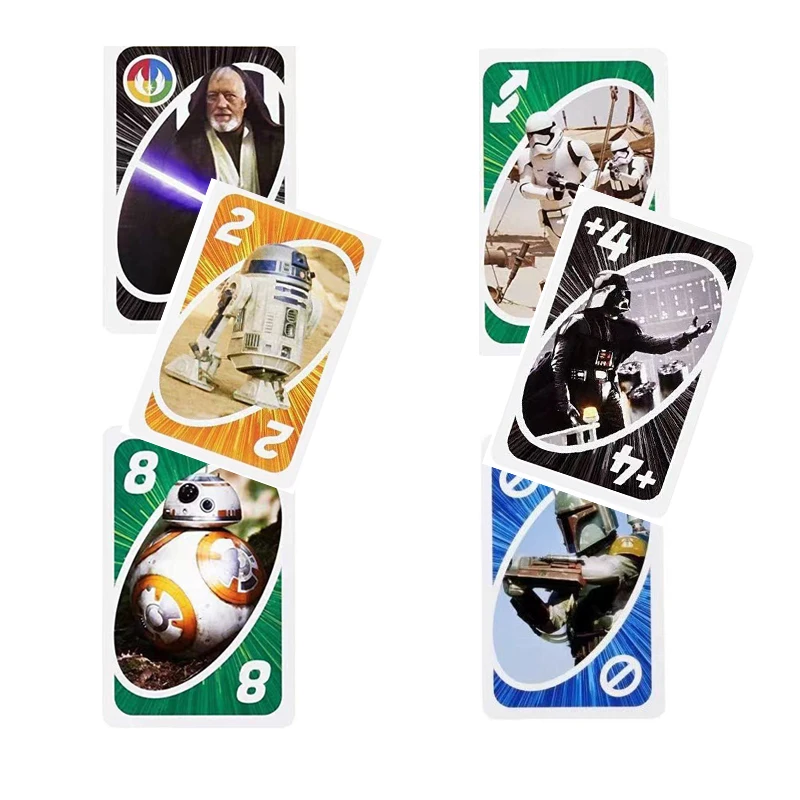 Mattel Games UNO STAR WARS Card Game for Family Night Featuring Tv Show Themed Graphics and a Special Rule for 2-10 Players