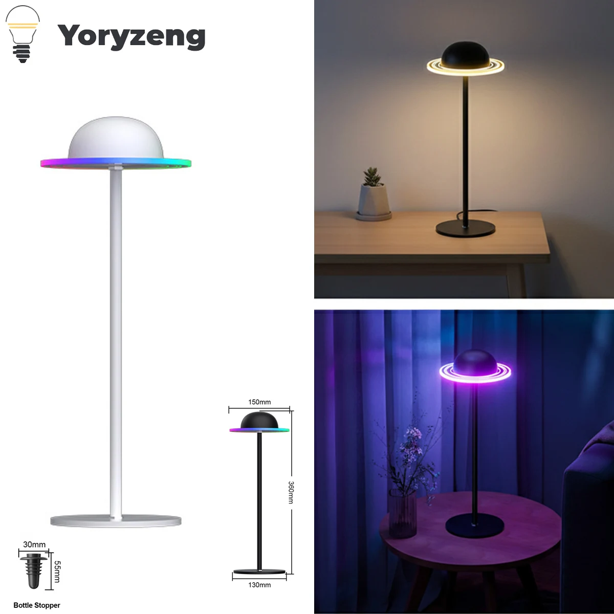 

Беспроводная бутылка столовая лампа дистанционное управление музыка синхронизация беспроводная столовая лампа портативное окружающее освещение для бара обеденная зона базовый металл