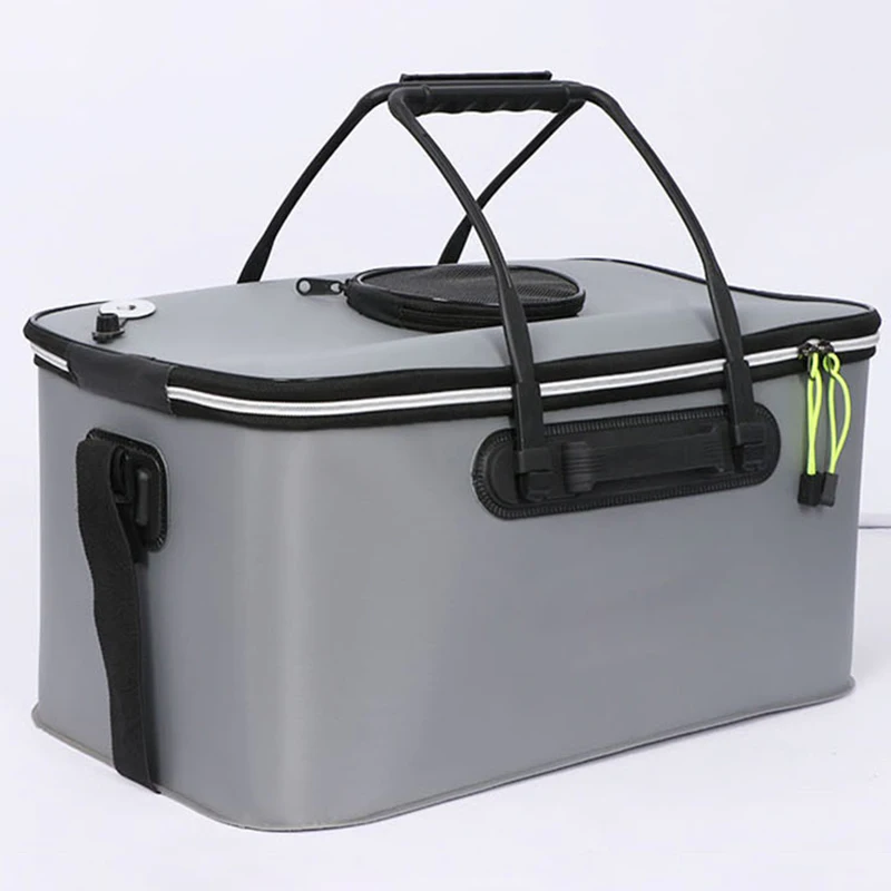 Portable EVA Fishing Bag Collapsible Fishing Bucket Breathable Live Fish Box Camping Water Container PanBasin Tackle Storage Bag