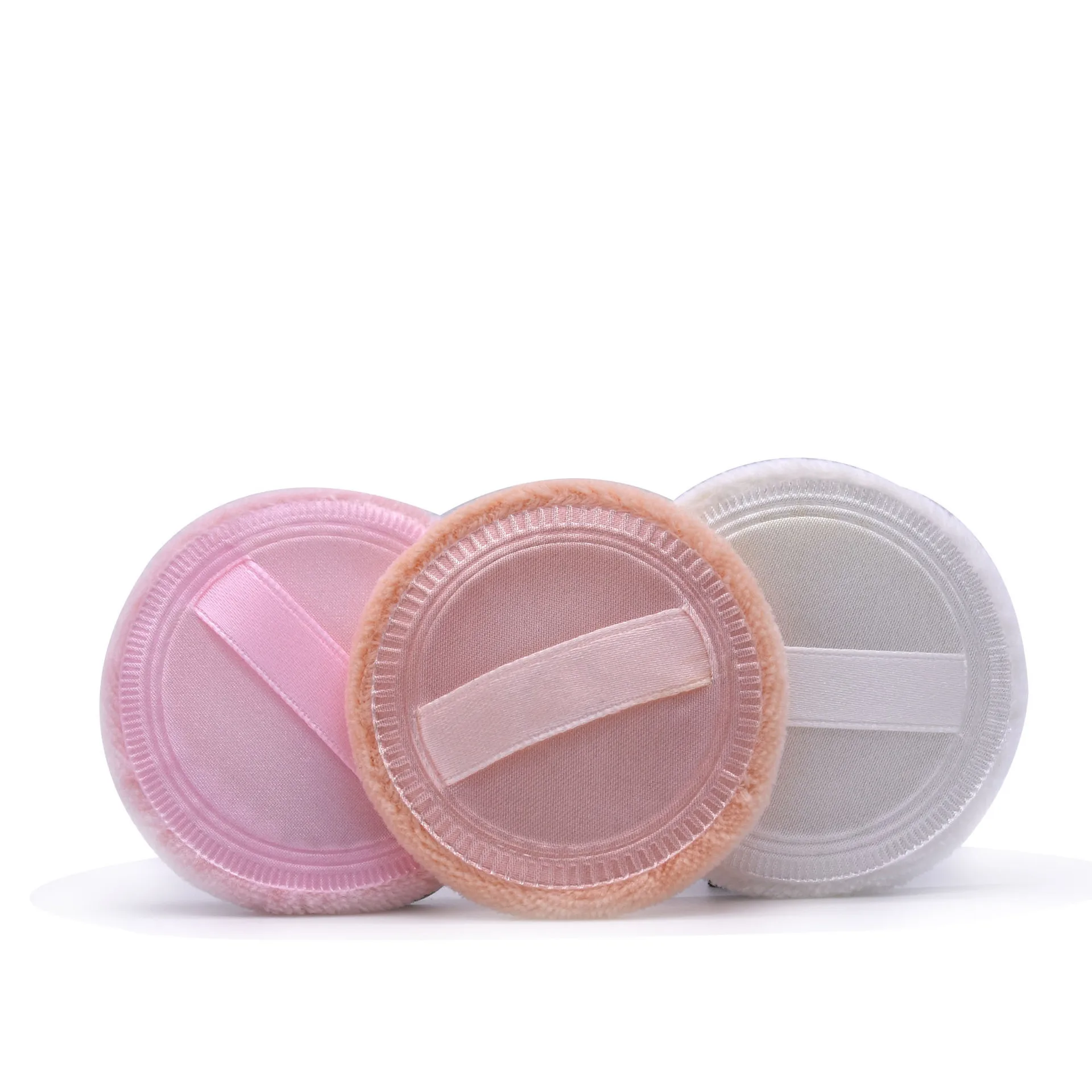 Éponge de maquillage ronde en satin doux, applicateur de fond de teint en poudre, outil de beauté professionnel, cosmétique, 2 pièces