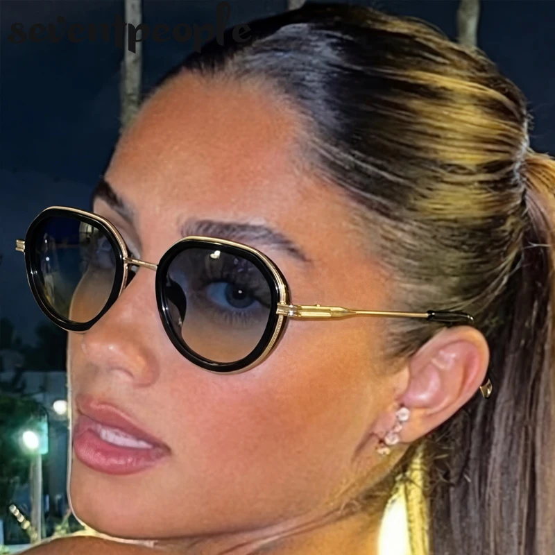 

Round Metal Frame Punk Sunglasses Women Vintage 2026 Luxury Designer Sun Glasses Female Retro Elegant Shades Fashion Eyewear