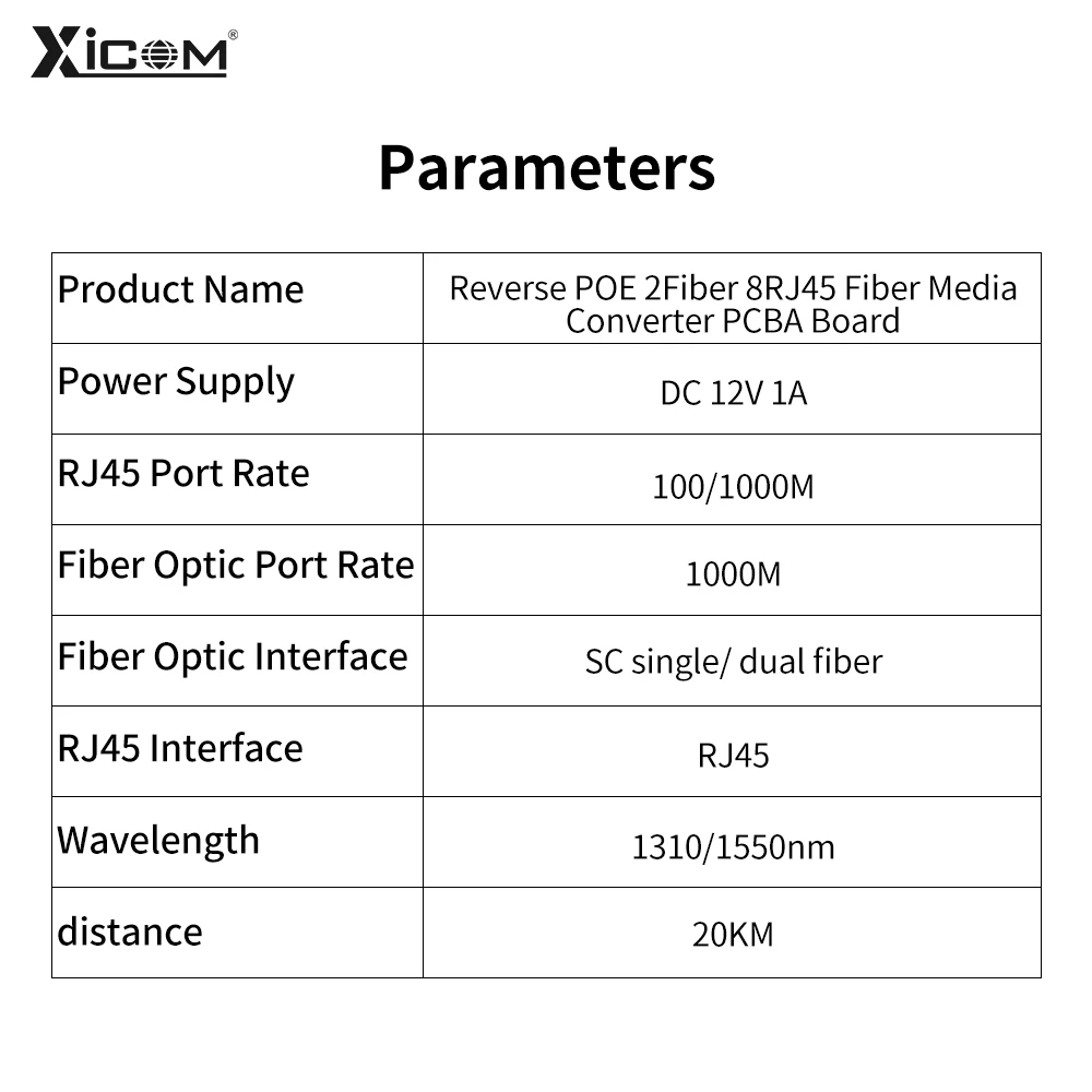 Imagem -06 - Poe Fiber Ethernet Switch Optic Media Converter Board Output12v 2f8e a b Gigabit Pcba 100 m 1000m 10 Pcs