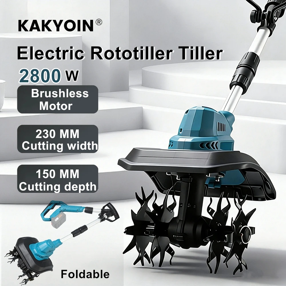 Rotocultivador Eléctrico Inalámbrico Sin Escobillas, Escarificador, Herramienta de Jardín para Batería Makita